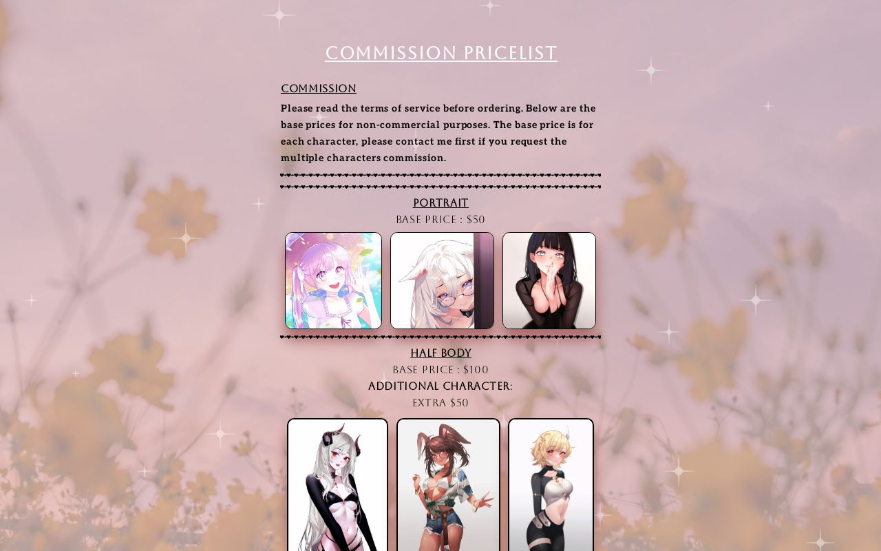 COMMISSION SHEET